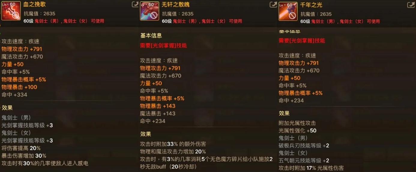 dnf25级ss光剑_60级史诗武器属性攻击_属强选择指南